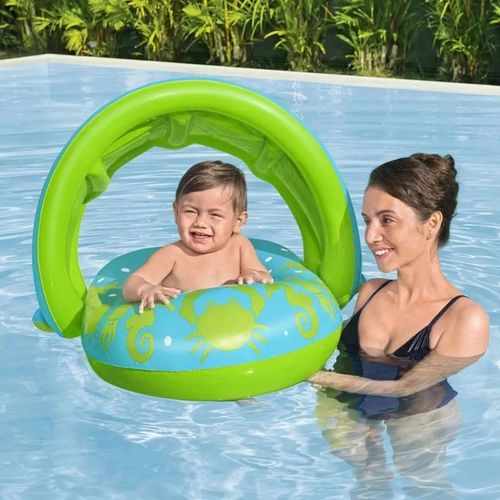 Bouée Bébé Bestway avec Pare-Soleil– 80 x 85 cm, Piscine & Plage