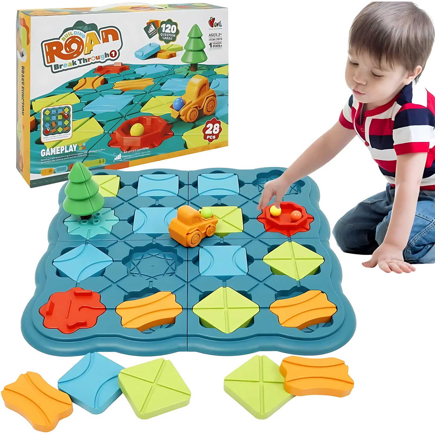 Jeu de Construction de Routes : Casse-Tête Logique pour Enfants