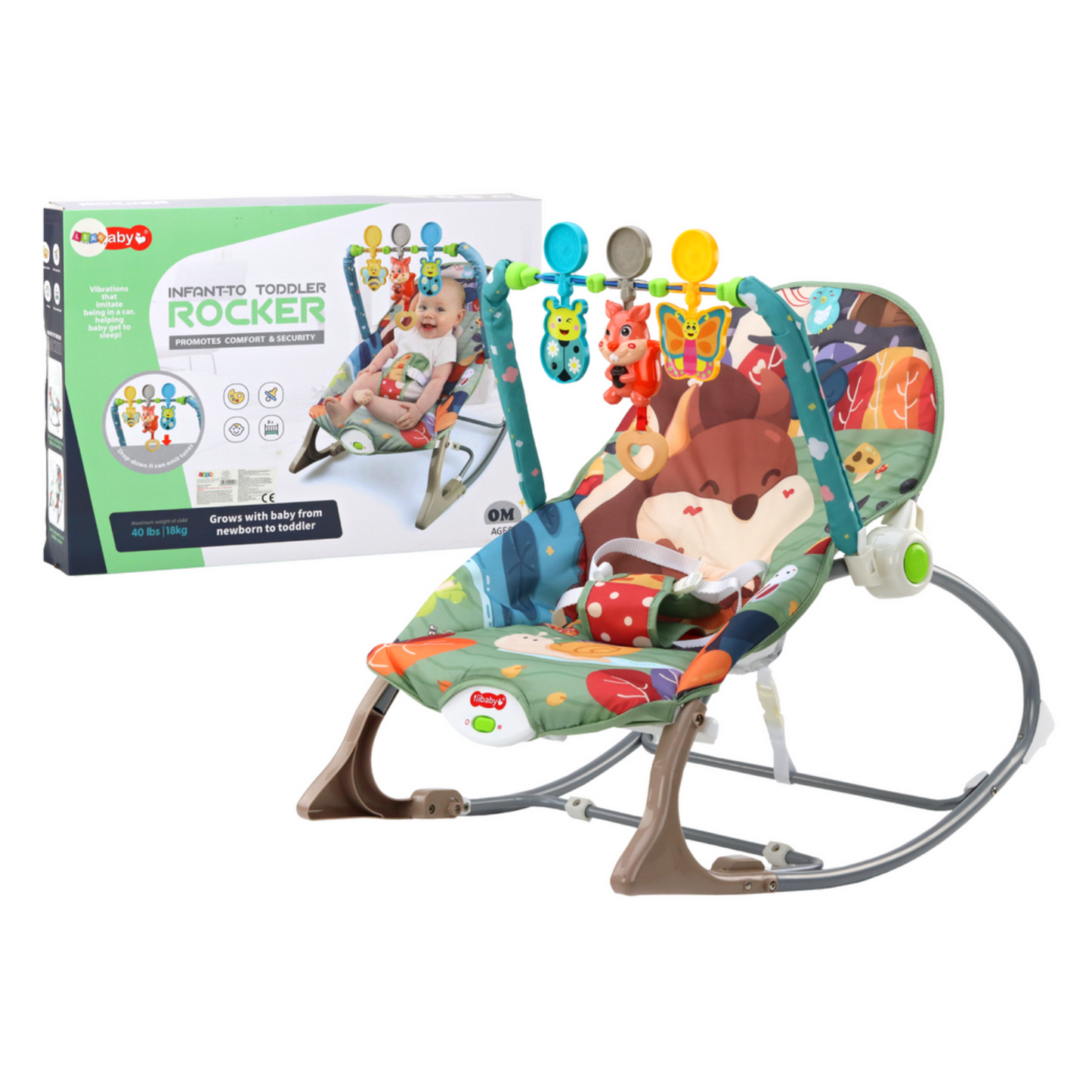 Chaise à Bascule pour Bébé avec Musique et Vibration - TiiBaby