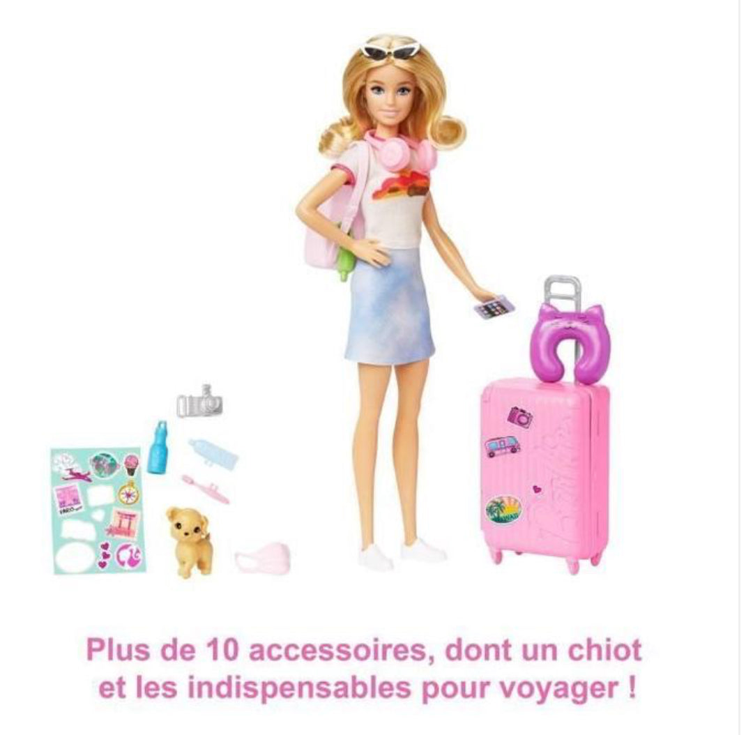 Coffret Poupée Barbie Voyage - Mattel