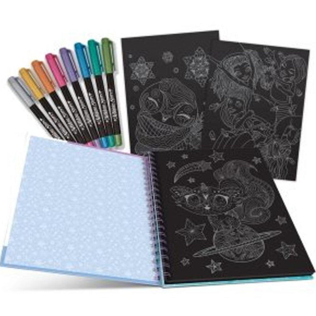 Livre de Coloriage (Black Pages) Isadora - Nebulous Stars