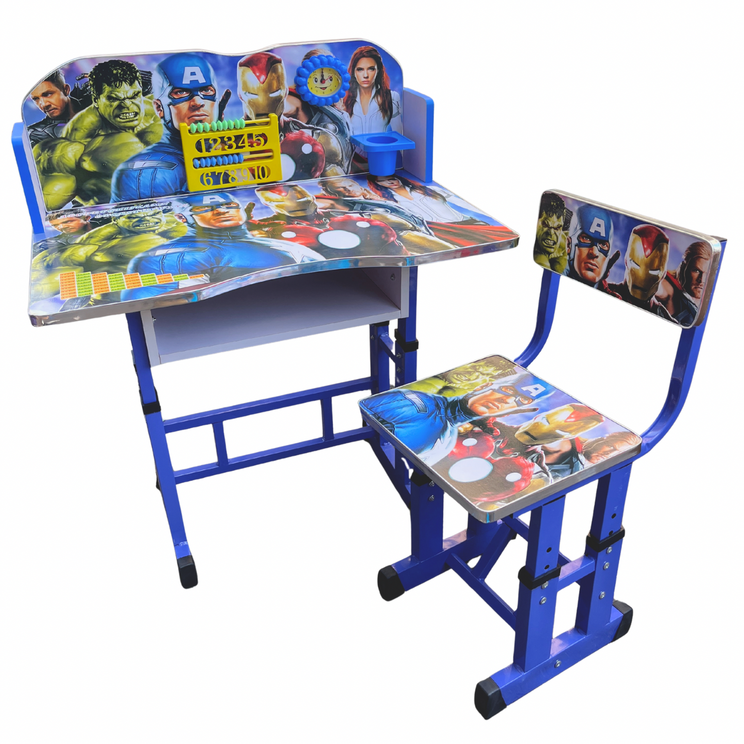Bureau et Chaise en bois pour Garçons - Thèmes : Batman - Avengers - Cars - Stitch
