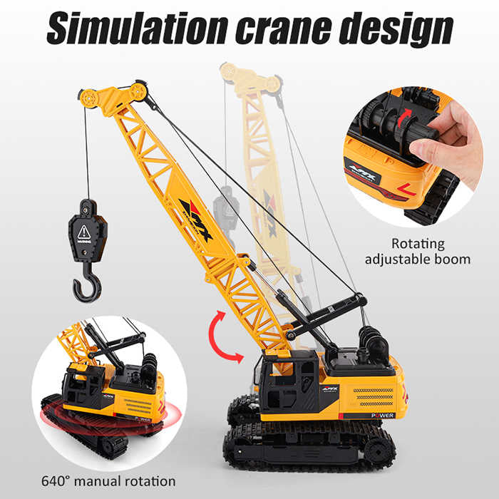 Grue Rotative – Camion de Chantier Télécommandé 10 Fonctions