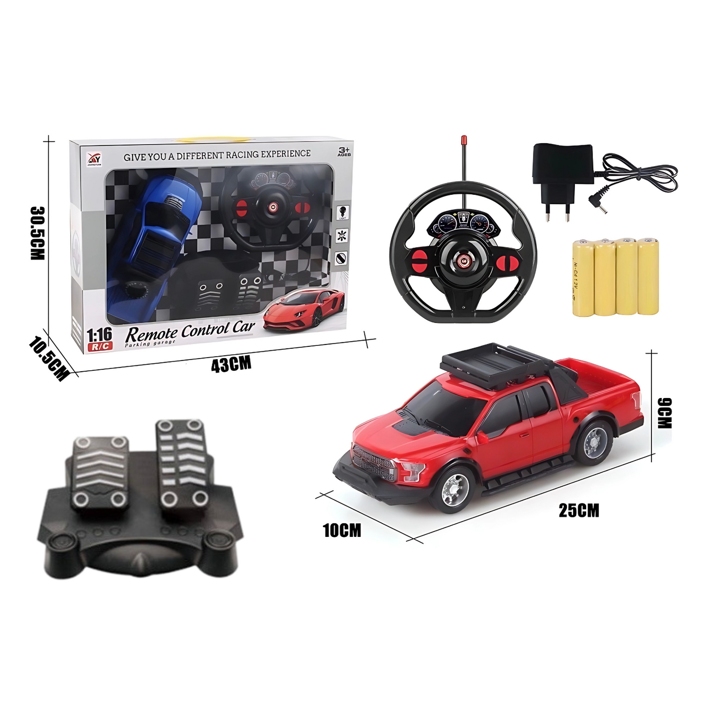 Voiture Télécommandée avec Volant et Pédales : Ford