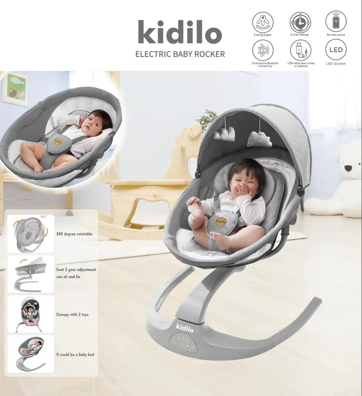 Balançoire Électrique pour Bébé – Kidilo