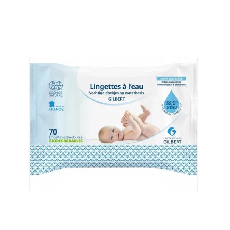 Gilbert Lingettes à l’Eau Biodégradables – 70 U