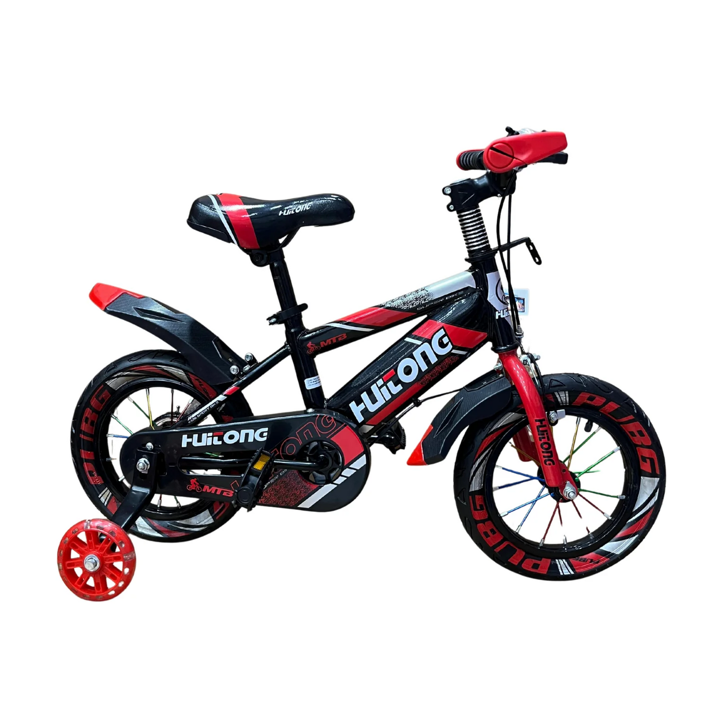 Vélo Enfant Huitong Noir & Rouge – 3 à 7 ans