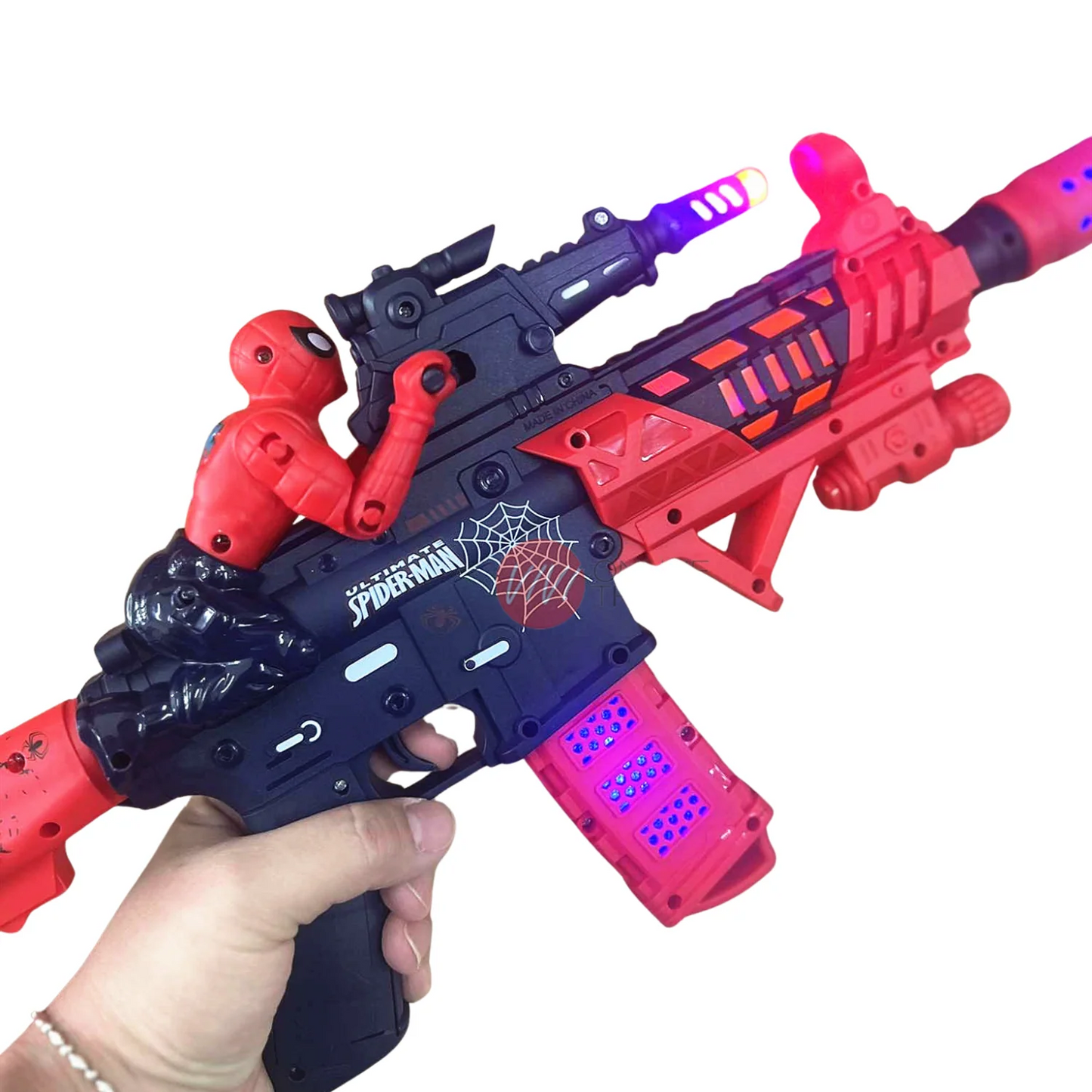Pistolet Mitrailleur Électronique Spider-Man avec Lumières & Sons