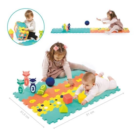 Ludi Coffret d’Activités Bébé – Tapis, Quilles et Formes dès 10 mois