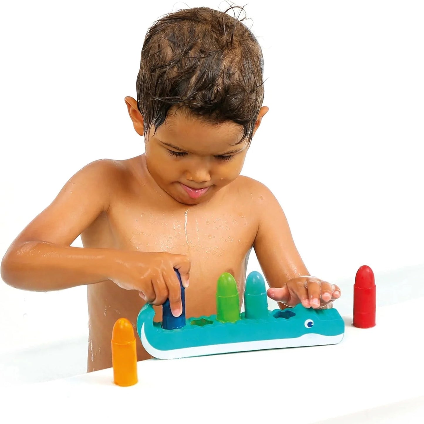 Crayons pour le Bain avec Support Crocodile en Mousse 10M+ - LUDI