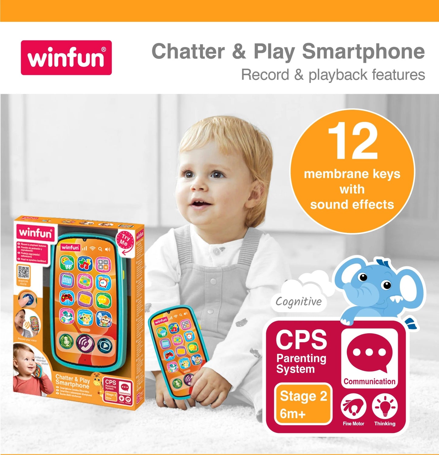 Téléphone d'activité lumineux WinFun avec sons – 6M+