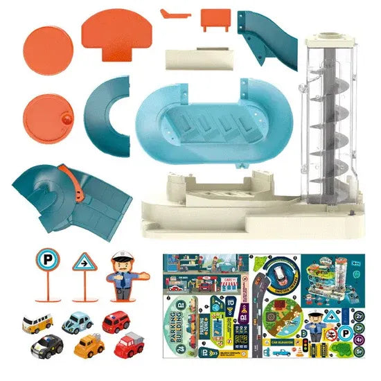 Parking à étages 5 Niveaux – Ascenseur hélicoïdal + 6 Voitures (24 places)