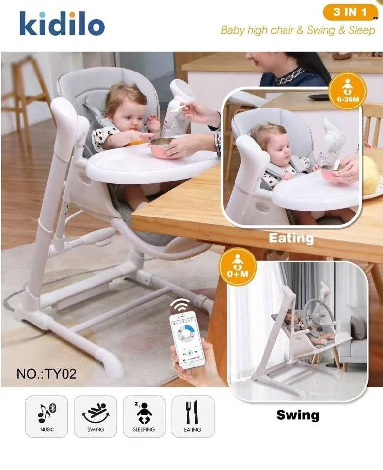 Chaise Haute Balançelle Transformable 3 en 1 Confort – kidillo