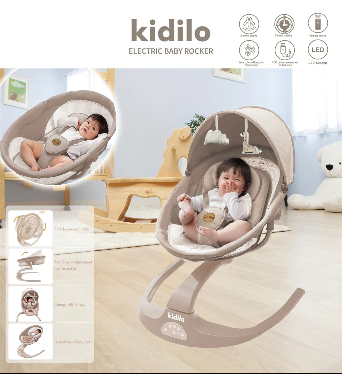 Balançoire Électrique pour Bébé – Kidilo