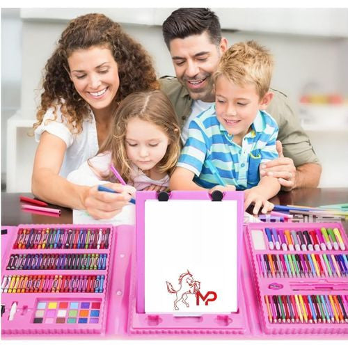Kit d’Art de Dessin Bleu (208 Pièces)