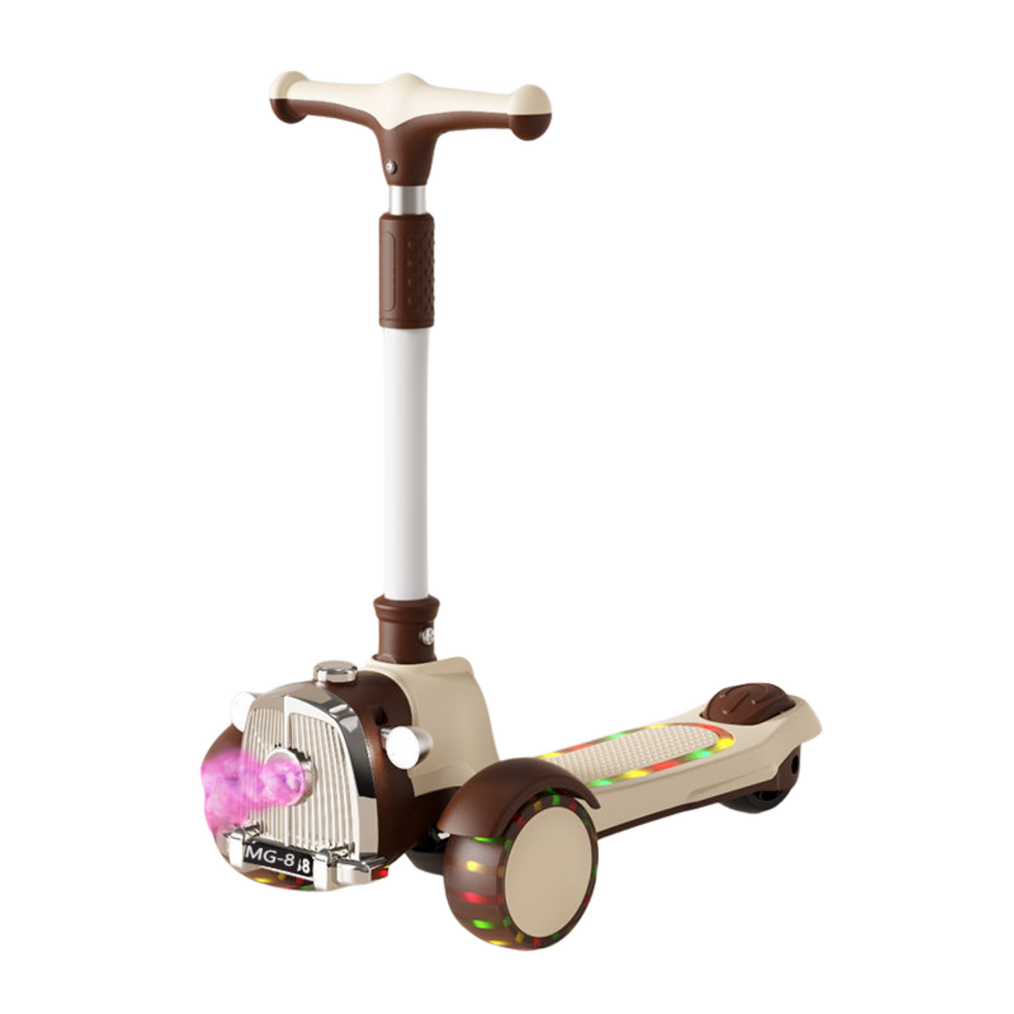 Trottinette Enfant avec Design Voiture Rétro – Lumières et Effets de Fumée