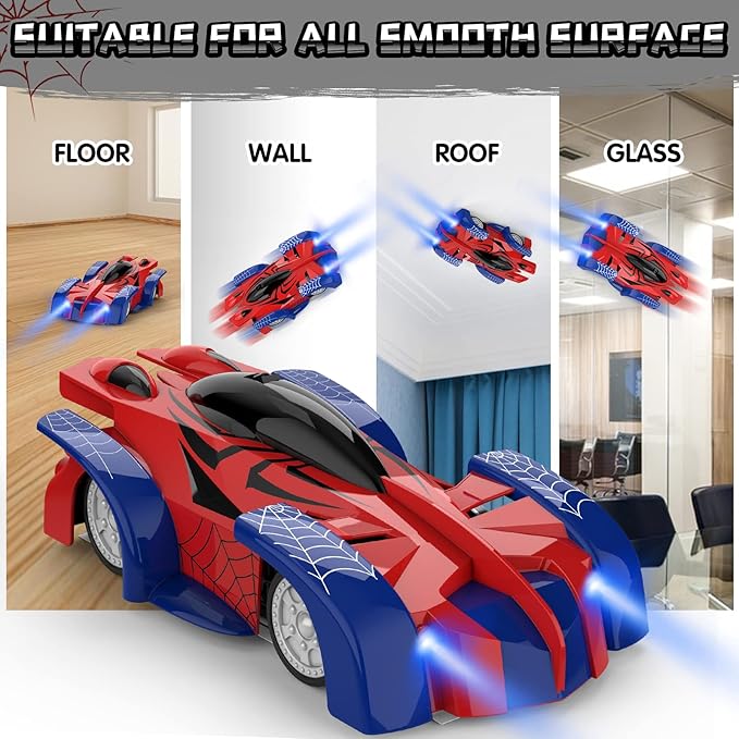 Voiture Télécommandée Spider-Man – Escalade Murale & Rotation 360°