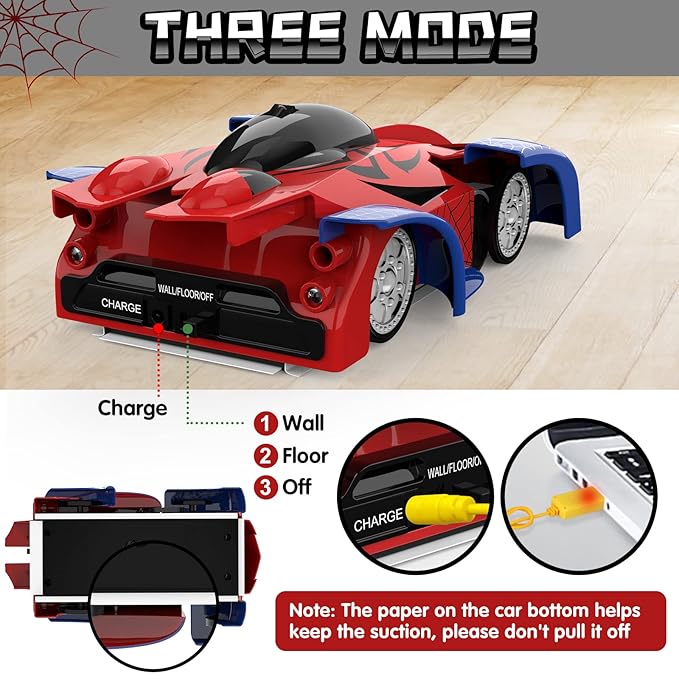 Voiture Télécommandée Spider-Man – Escalade Murale & Rotation 360°