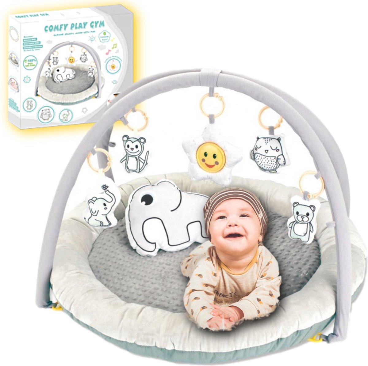 Tapis de Jeu avec Oreiller  Elephant Comfy