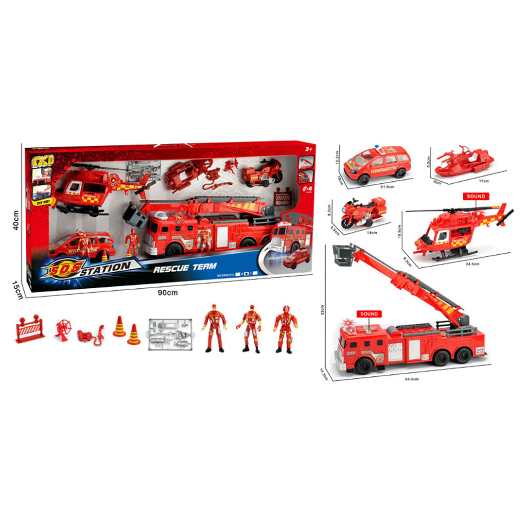 Ensemble de Camion de Pompiers (8 pièces)
