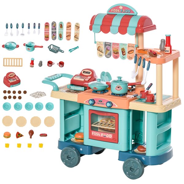 Jouets de Supermarché et de Chariot de Restauration pour Enfants - 50 Pièces