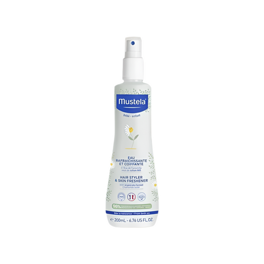 Eau Rafraîchissante et Coiffante Bébé à l'Eau de Camomille Bio - Mustela
