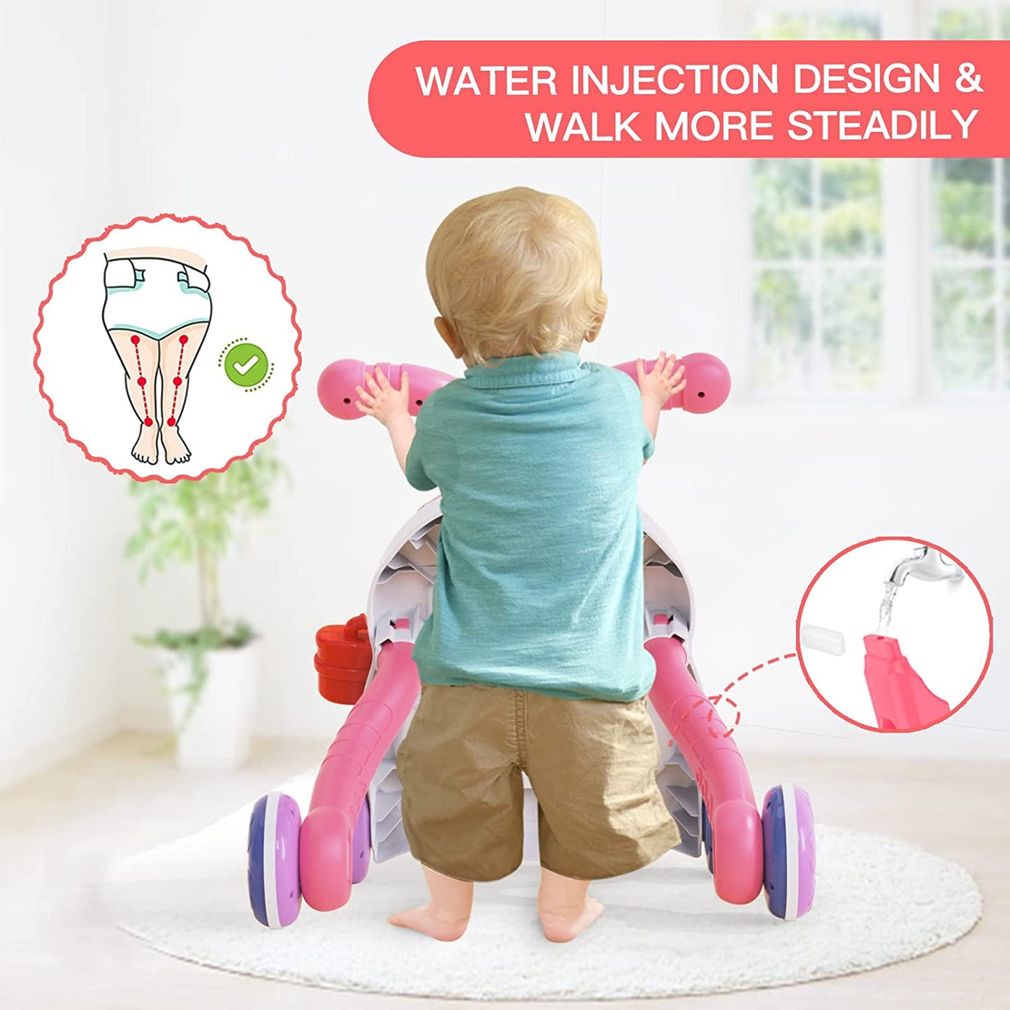Trotteur Bébé 2 en 1 avec Table d’Activités