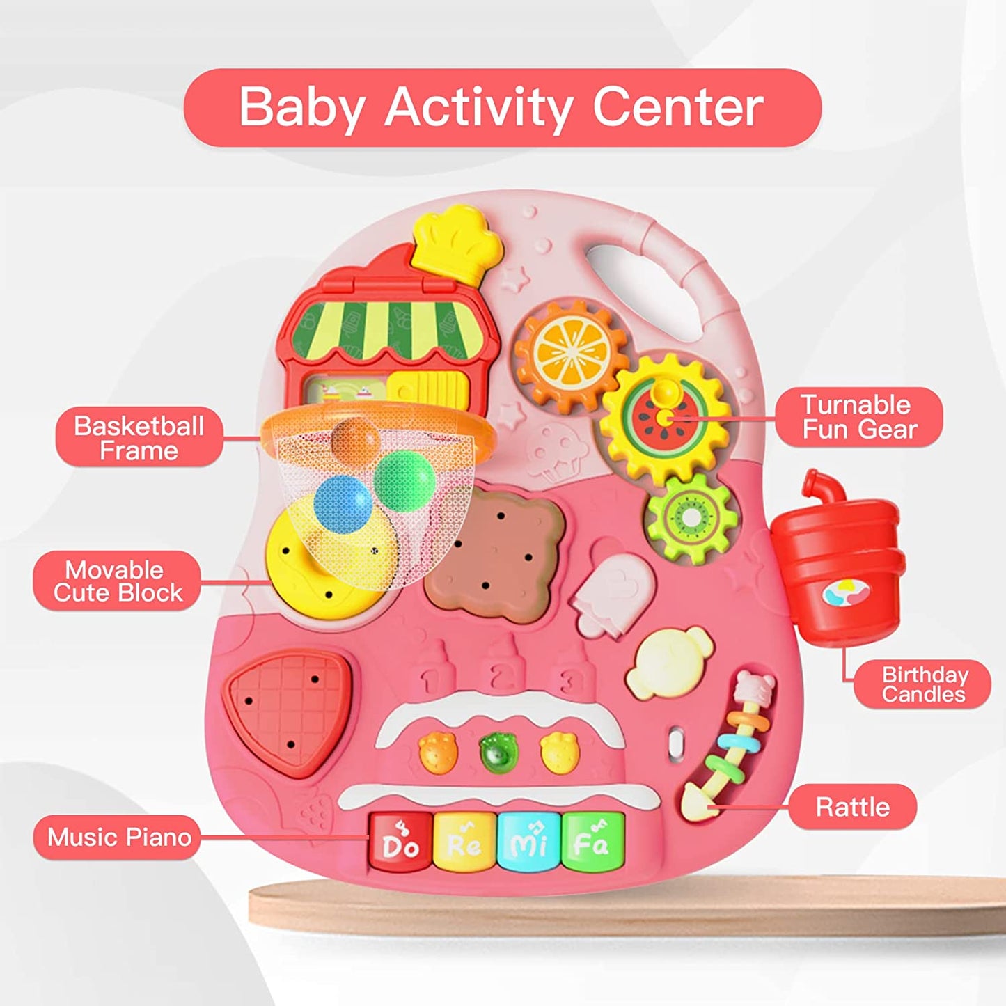 Trotteur Bébé 2 en 1 avec Table d’Activités