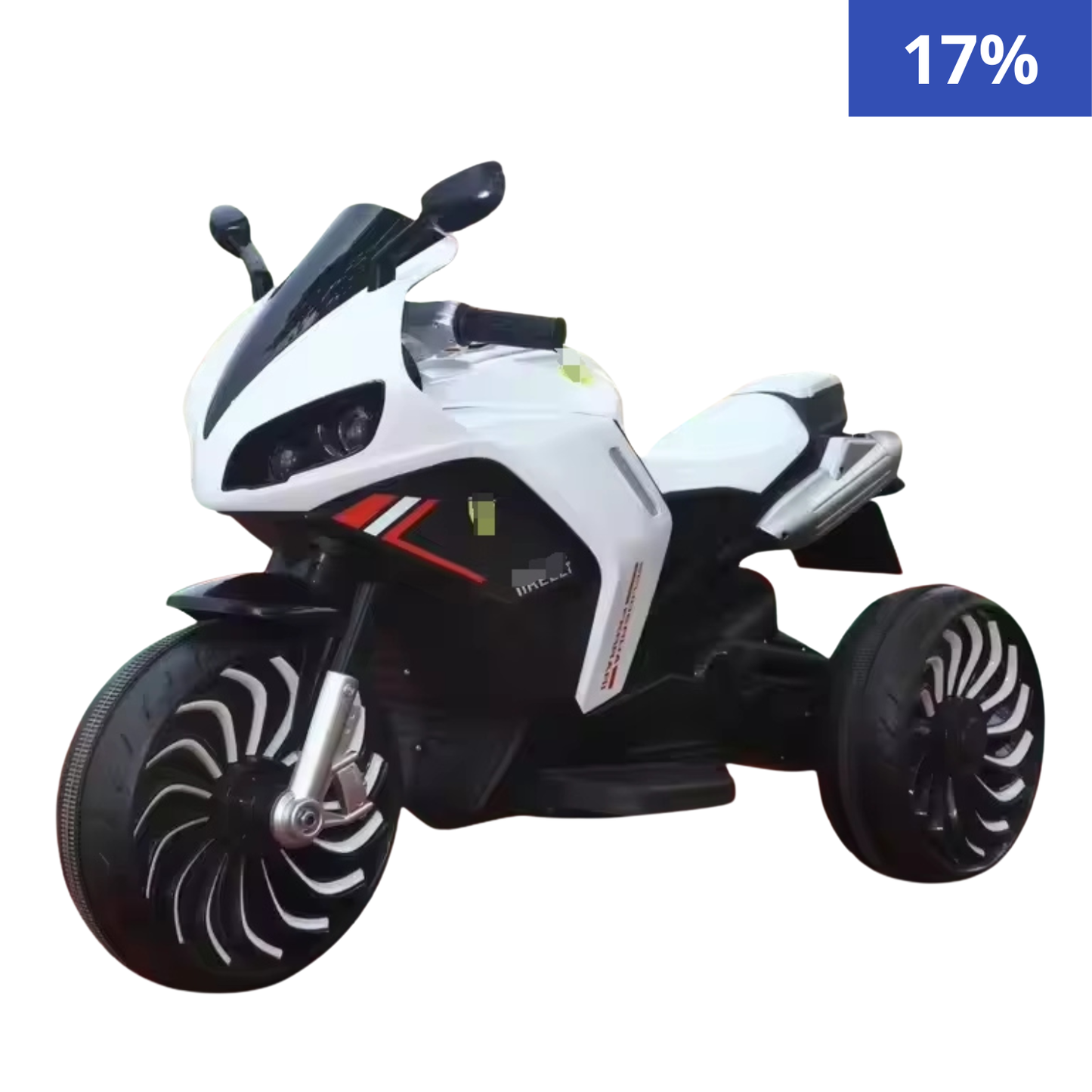 Moto électrique 12V à 3 roues pour enfants avec télécommande parentale et roues LED