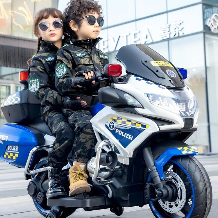 Moto de Police Électrique pour Enfants – Batterie Rechargeable