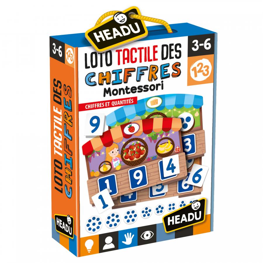 Loto Tactile des Chiffres : Chiffres et Quantités - Montessori