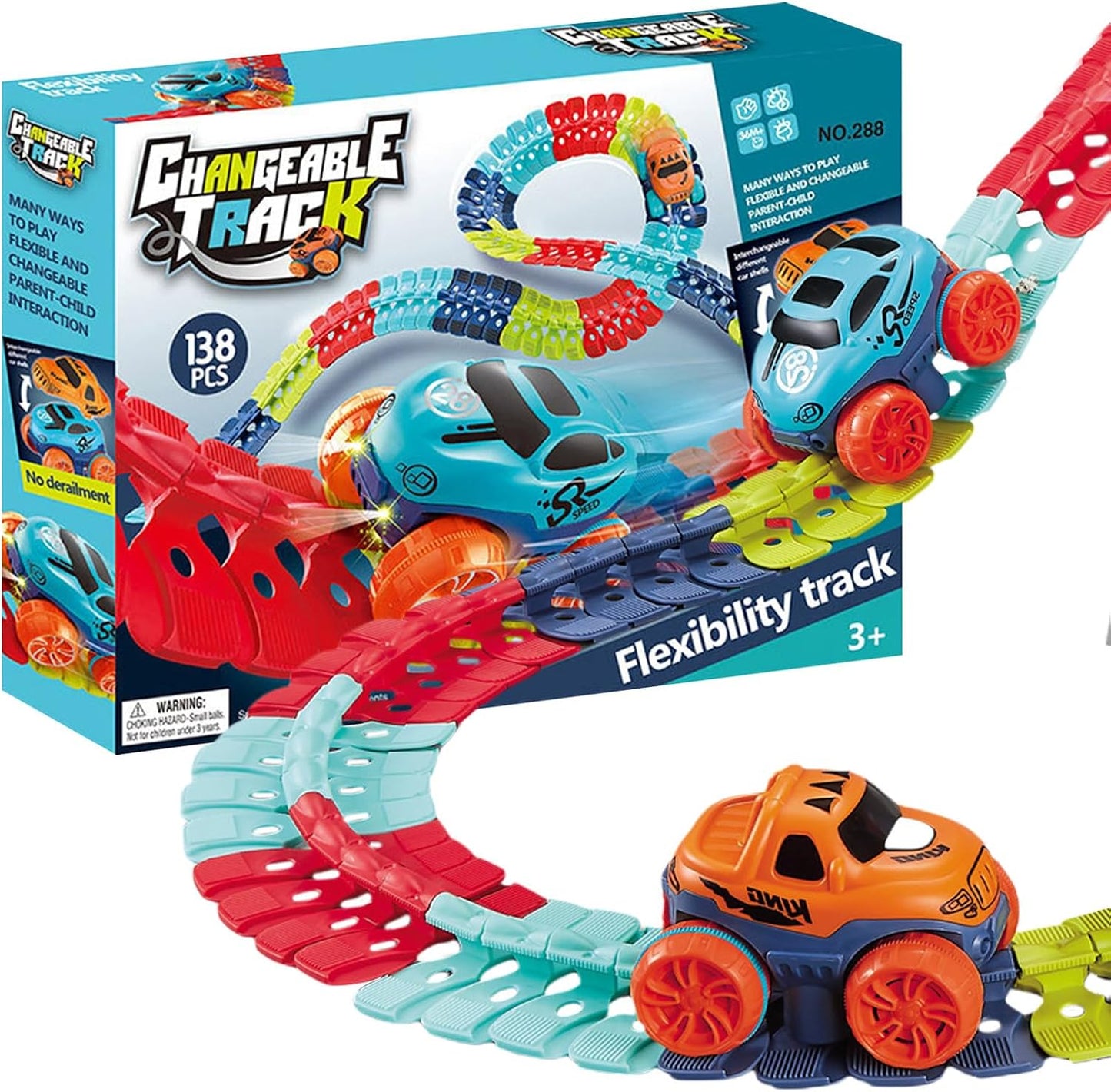 Piste de Voiture Anti-gravité pour Enfants (138 pcs)