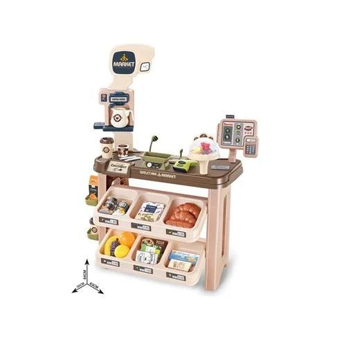 Supermarché Jouet Interactif avec Chariot – 64 Pièces