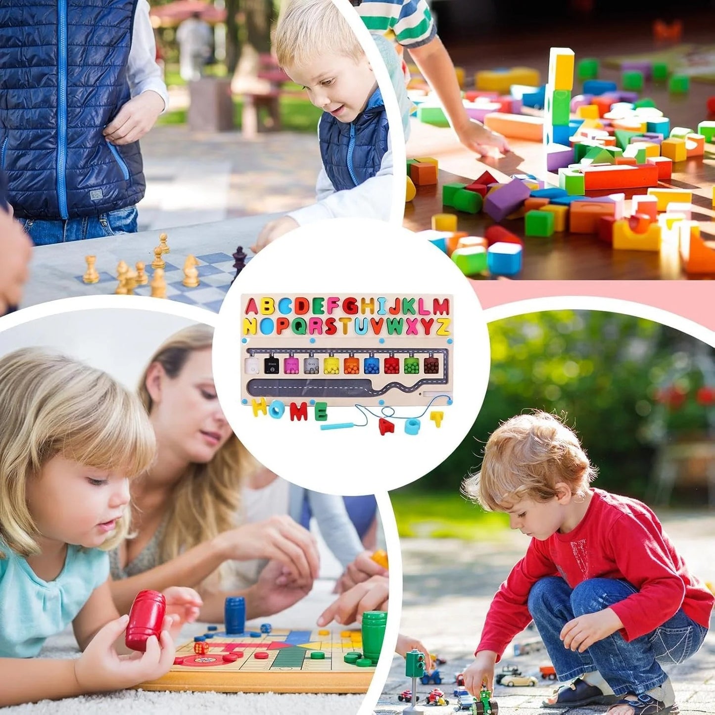 Labyrinthe Alphabet en Bois Montessori – Puzzle Éducatif