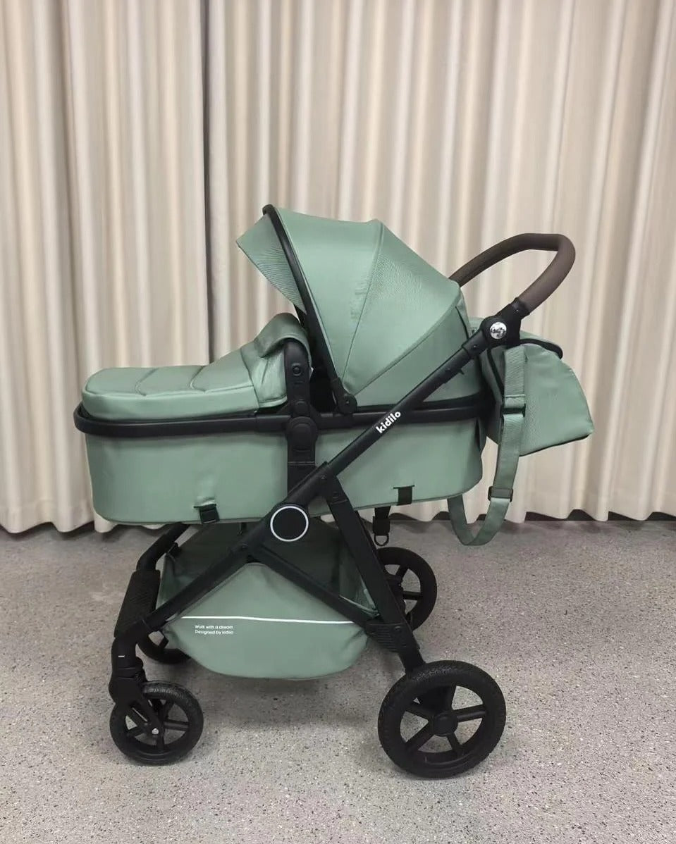 Poussette Combinée 2 en 1 avec Nacelle et Accessoires