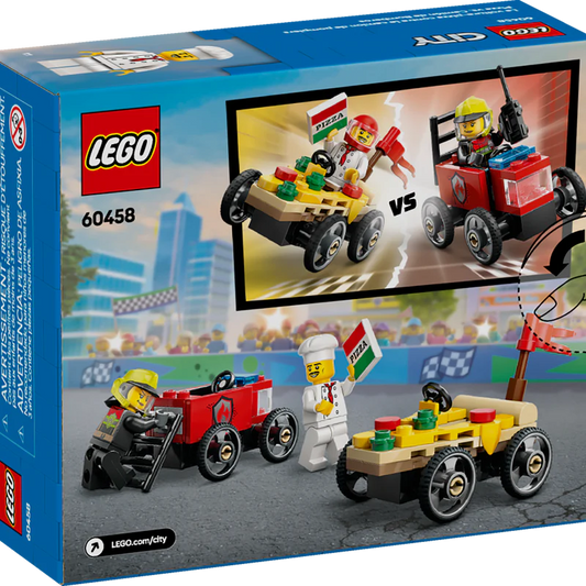 Pack de bolides de course : camion de pizza contre camion de pompiers - LEGO® City