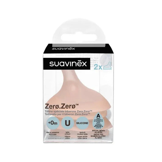 Suavinex – Lot de 2 Tétines Zéro Zéro® Débit Allaitement 0m+