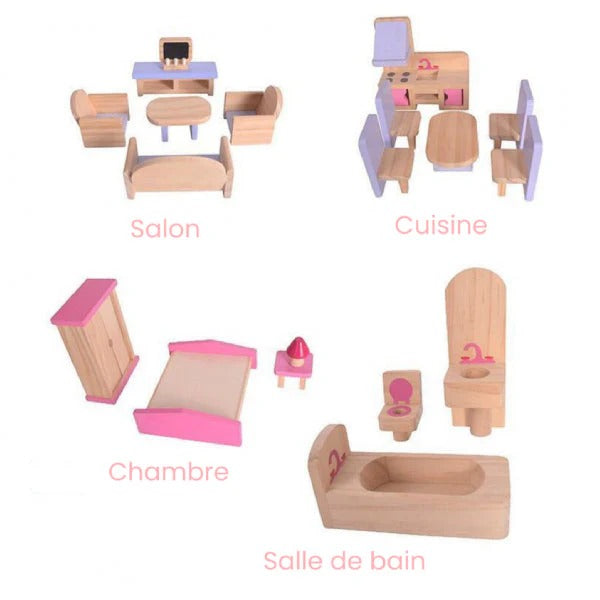 Maison Rose en Bois