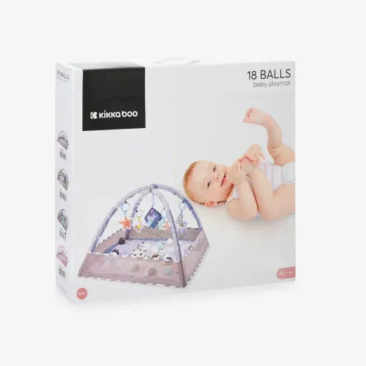 Tapis d’éveil avec 18 balles Pink Sky – KikkaBoo