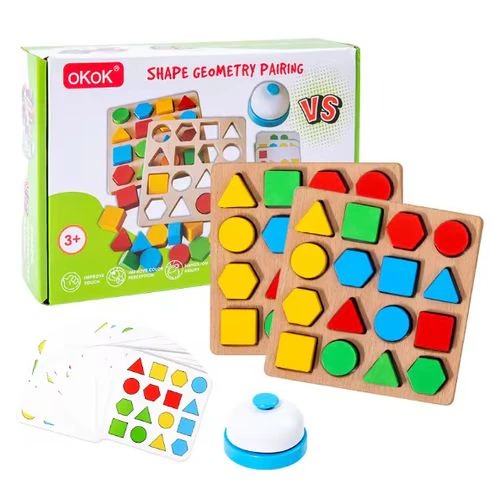 Blocs Géométriques en Bois – Jeu de Compétition