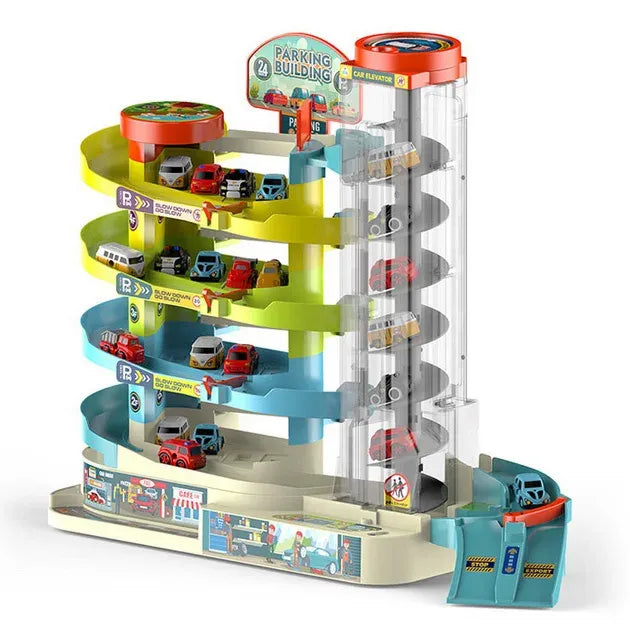 Parking à étages 5 Niveaux – Ascenseur hélicoïdal + 6 Voitures (24 places)