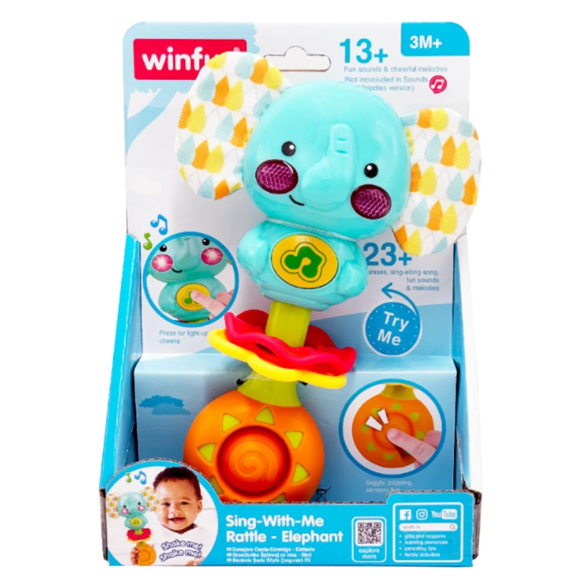 WinFun Hochet Musical Éléphant “Chante avec Moi” – 6M+