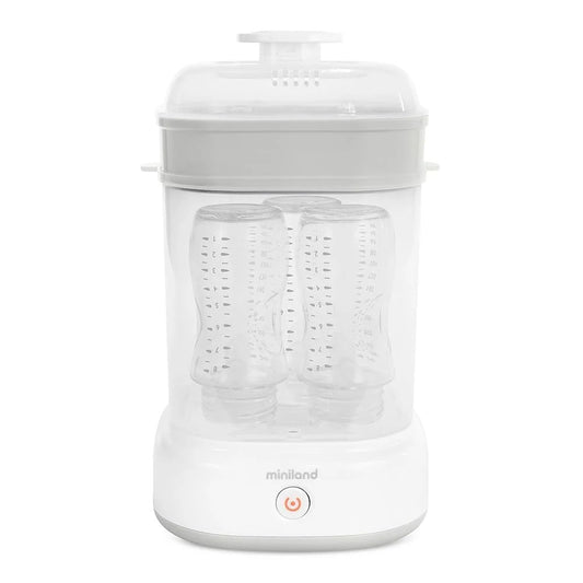 Miniland Mini steamy - Stérilisateur blanc de grande capacité