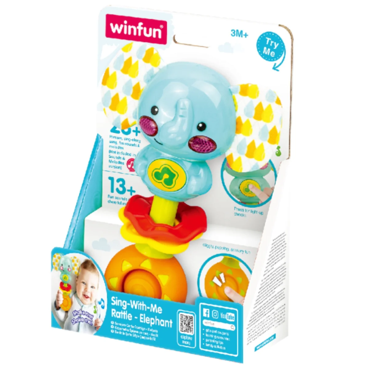 WinFun Hochet Musical Éléphant “Chante avec Moi” – 6M+