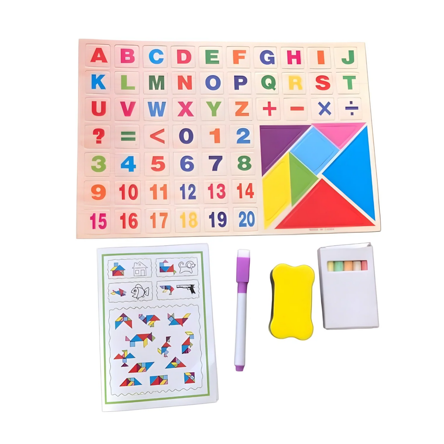 Tableau Éducatif Double Face en Bois – Ardoise & Tableau Magnétique