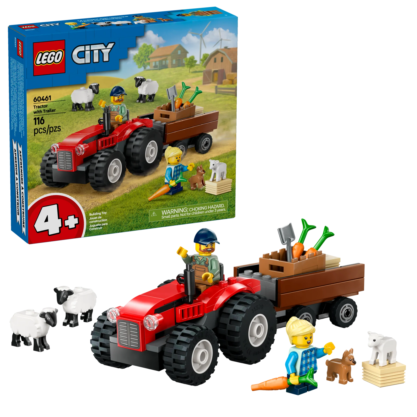 LEGO® City – Tracteur agricole rouge avec remorque et moutons