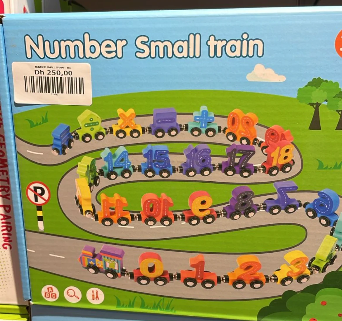 Train magnétique éducatif en bois – Apprentissage des chiffres et symboles mathématiques