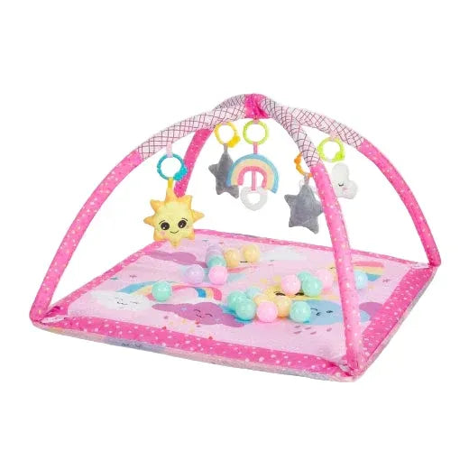 Tapis d’éveil avec 18 balles Pink Sky – KikkaBoo