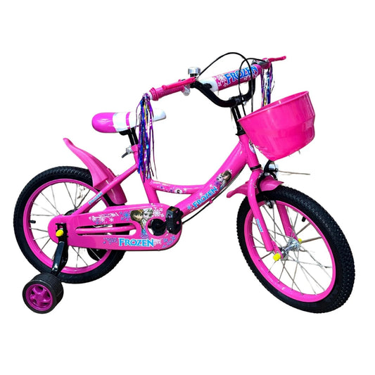 Vélo Frozen – Rose avec Panier & Roues Stabilisatrices - 3 ans à +10 ans