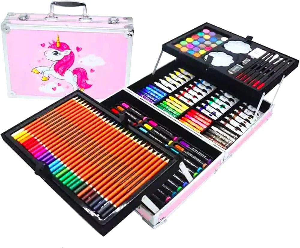 Mallette de Dessin 145 pièces pour enfants – Thème Licorne / Astronaute